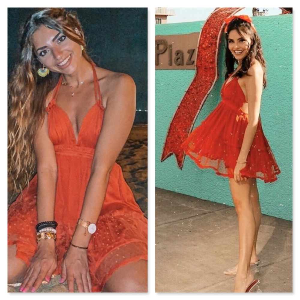 Backless Babydoll Short Dress in Burnt Orange - Picture 13 of 16